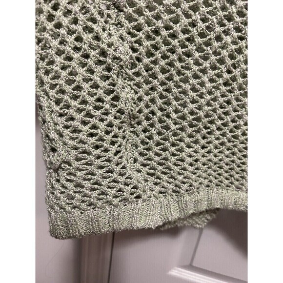 Ecote Open Knit Sweater Cardigan Duster Women’s Small Green Boho grandma coastal - Picture 11 of 16